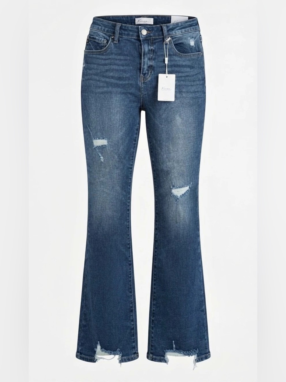 KanCan Eden Low Rise Bootcut Distressed Bootcut Jeans in Blue Waist 28 NWT
